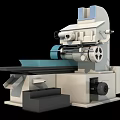Industrial Grinding Machine With White And Blue Body Rotary Wheel Control Panel And Worktable