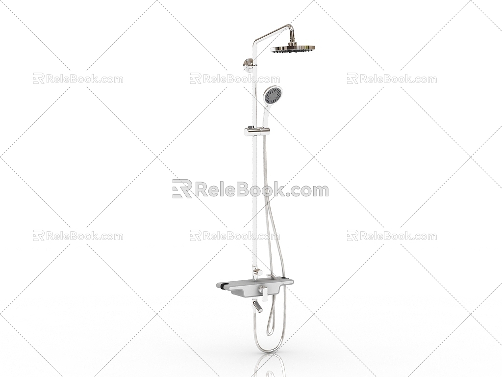 Modern shower shower with large shower 3d model