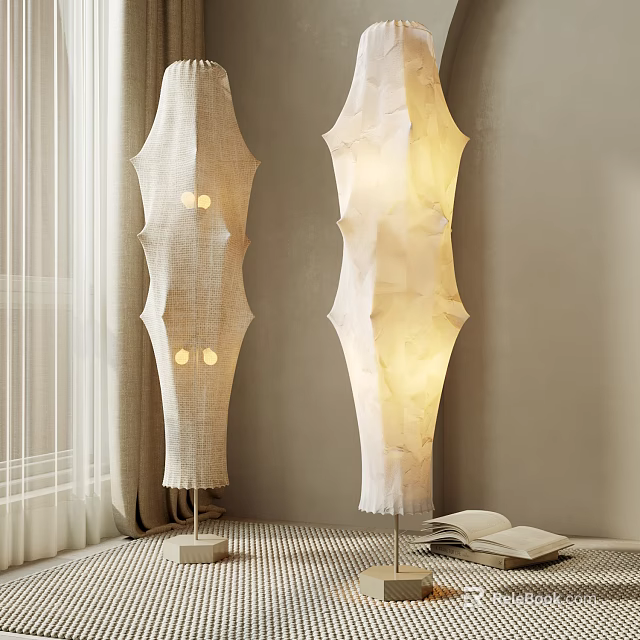 Stylish Floor Lamps With Unique Textured Design For Living Room Decor 3d model 