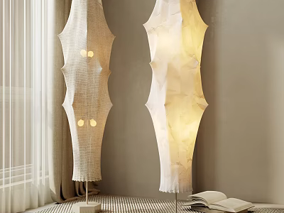 Stylish Floor Lamps With Unique Textured Design For Living Room Decor 3d model
