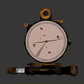 Vintage Precision Optical Measuring Instrument With Circular Dial Telescope And Brass Fittings