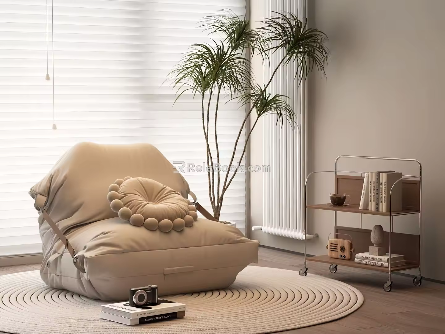 Lazy sofa side several radiators 3d model