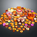 Colorful Assorted Pastries Arranged in Circle with Donuts Cakes and Cookies
