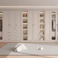 Modern White Wardrobe Interior Design With Glass Doors Drawers And Display Shelves