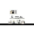 Modern Inflatable Human Figure Decor On Shelf With Books Photo Frame And Candle Holders