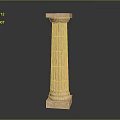 Elegant Classical Marble Column With Fluted Design Decorative Base And Capital