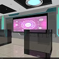Modern Control Room With Multiple Displays Control Panels Workstations And Seats 3d model