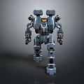 Mechanical Robot Character With Heavy Armor And Advanced Weapon Systems 3d model
