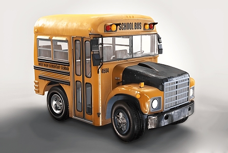 Modern Mini School Bus 3d model