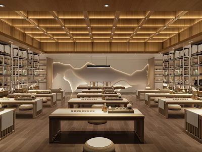New Chinese Teahouse Tea Room 3d model