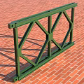 Green Metal Structural Truss Component With Cross Bracing And Frame Design 3d model
