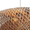 Modern chandelier bamboo wicker lamp decoration 3d model