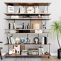Modern Bookshelf Iron Bookshelf Decorative Bookshelf Book Ornaments 3d model