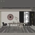 Modern Restaurant Dining Table and Chair 3d model