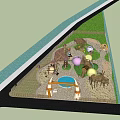 Outdoor Children's Playground With Play Structures Sandpit Green Grass And Aerial View