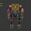 Military Camouflage Robot and Mechanical Creature with Bipedal Armor and Joints Structure