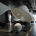 Modern Hot Pot Restaurant Interior With Unique Hanging Shades And Spherical Decor