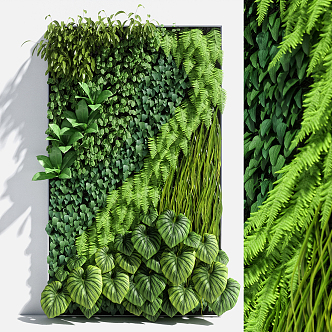 Modern green plant wall plant background wall 3d model