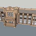 European Architecture Featuring Classical Design Symmetrical Facade Ornate Windows And Portico