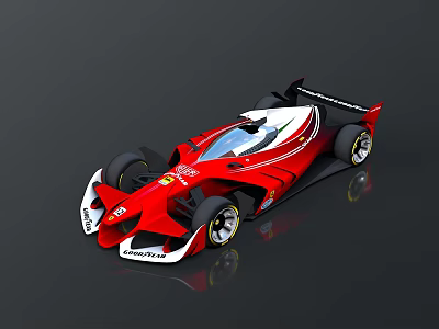 Striking Red Ferrari Racing Car With Sleek Design And Aerodynamic Details 3d model