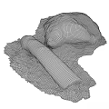gardening sketch rock log tree moss 3d model