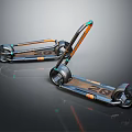 Modern Electric Scooter With Colorful Orange Green Accents And Sleek Wheels