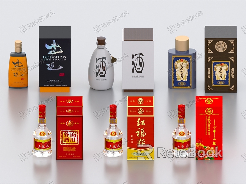 Drink bottle white wine rice wine Wuliangye Maotai tobacco wine famous wine red wine Fenjiu model