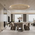 Elegant Modern Dining Living Room Interior With Stylish Furniture And Ambient Lighting