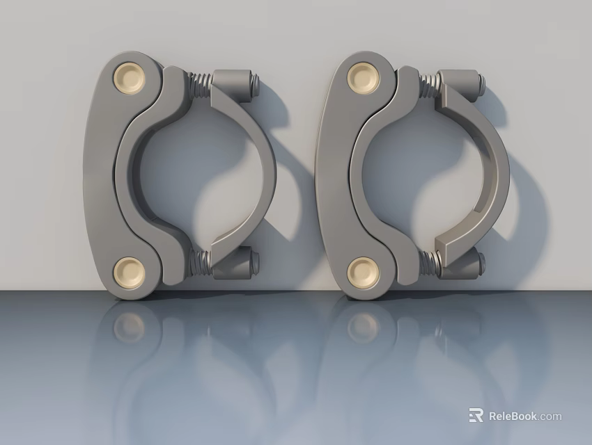 Two Metal Swing Door Hinges Wall Mounted Sturdy Durable Hardware for Home Use 3d model