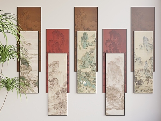 New Chinese Hanging Paintings 3d model