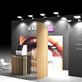 UVITEC Exhibition Booth Design With Wooden Partition Reception Desk And Eye