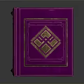 Stylish Purple Hardcover Book With Golden Decorative Pattern On Elegant Cover