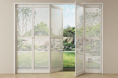 Modern folding door shutter door swing door balcony door 3d model