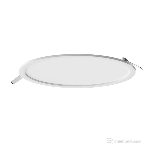 Modern Recessed Downlight With Round White Panel And Metal Frame For Home Lighting 3d model 