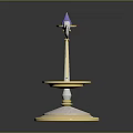 Ornate Scale with Winged Ends Purple Gem Top and Gold White Decorative Base