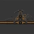 Vintage Mechanical Car Model With Wooden Structure And Metal Gear Details