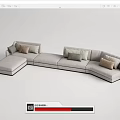 Modern Light Gray Sectional Sofa With L Shaped Design And Multiple Accent Pillows