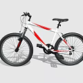 White Mountain Bike With Red Accents And Black Tires For Outdoor Riding