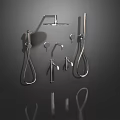 Modern Chrome Shower System With Handheld Sprayer Overhead Head And Components