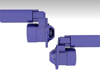 Purple Automotive Mechanical Connector Parts 3D Model Design for Vehicle Systems 3d model