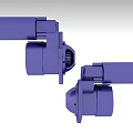 Purple Automotive Mechanical Connector Parts 3D Model Design for Vehicle Systems