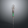 Professional Metal Equipment With Top Rings Green Middle Section And Slender Rod