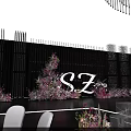 Wedding Banquet Stage With Pink Drapery White Tables Chairs And Flower Decorations