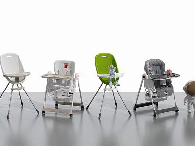 Various Styles Of Comfortable Sturdy Children's Chairs In Multiple Colors For Kids 3d model