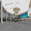Modern Hospital Outpatient Clinic Lobby With Spacious Space And Large Screen