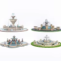 Various Outdoor Fountain Designs With Multi Tiered Structures Decorative Sculptures And Lighting