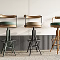 Modern Bar Stools With Curved Armrests Different Colors And Metal Bases