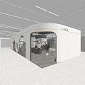 Elegant Modern Clothing Store Interior With Ceiling Lighting Marble Floor Green Plant And Seating
