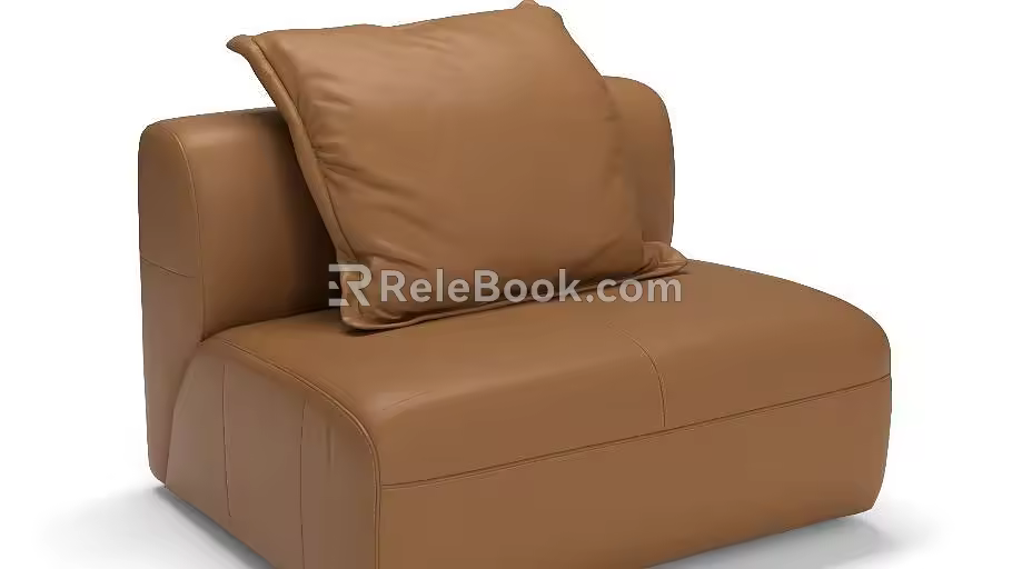 Italian minimalist mobile backrest leather sofa without armrest 3d model