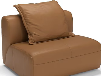 Italian minimalist mobile backrest leather sofa without armrest 3d model